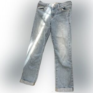 Hudson Natalie Mid Rise Straight Crop Lightwash Jeans